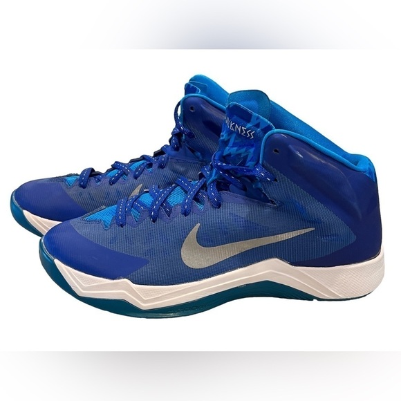 Nike Blue Hyperquickness Zoom Mid Top Basketball Shoes 2013 - Picture 3 of 9